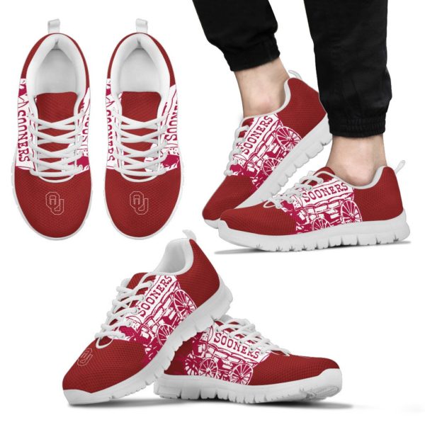 Oklahoma Sooners NCAA Fan Custom Unofficial Running Shoes Sneakers Trainers - Image 2