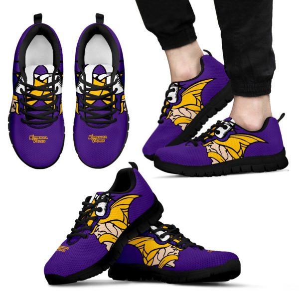 Minnesota Vikings Kids Shoes sneakers Fan Unofficial Running Shoes, sneakers Black or White Sole