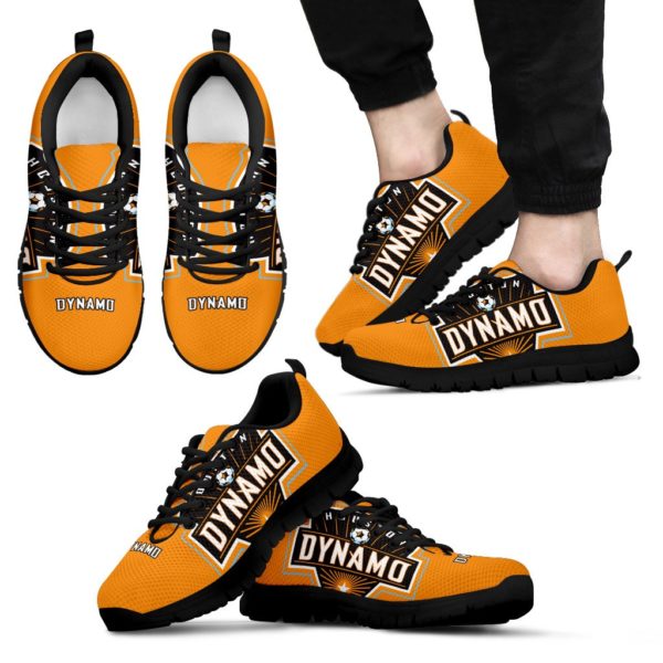 Houston Dynamo Fan Custom Unofficial Running Black Shoes Sneakers Trainers Ladie