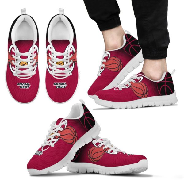 Miami Heat Fan Custom Unofficial Running Shoes Sneakers Trainers  Ladies Kids Men gift - Image 2