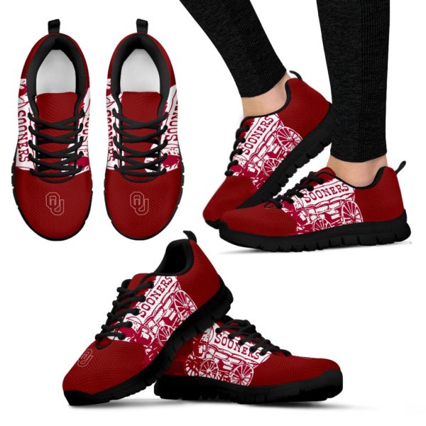 Oklahoma Sooners NCAA Fan Custom Unofficial Running Shoes Sneakers Trainers - Image 3