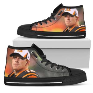 Andy Dalton Cincinnati Bengals  high top Custom design shoes