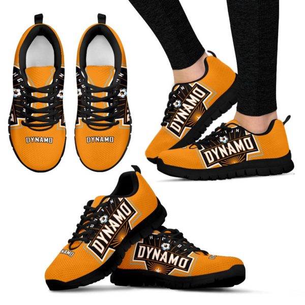 Houston Dynamo Fan Custom Unofficial Running Black Shoes Sneakers Trainers Ladie - Image 3