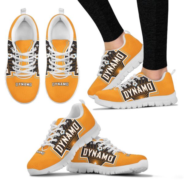 Houston Dynamo Fan Custom Unofficial Running Black Shoes Sneakers Trainers Ladie - Image 4