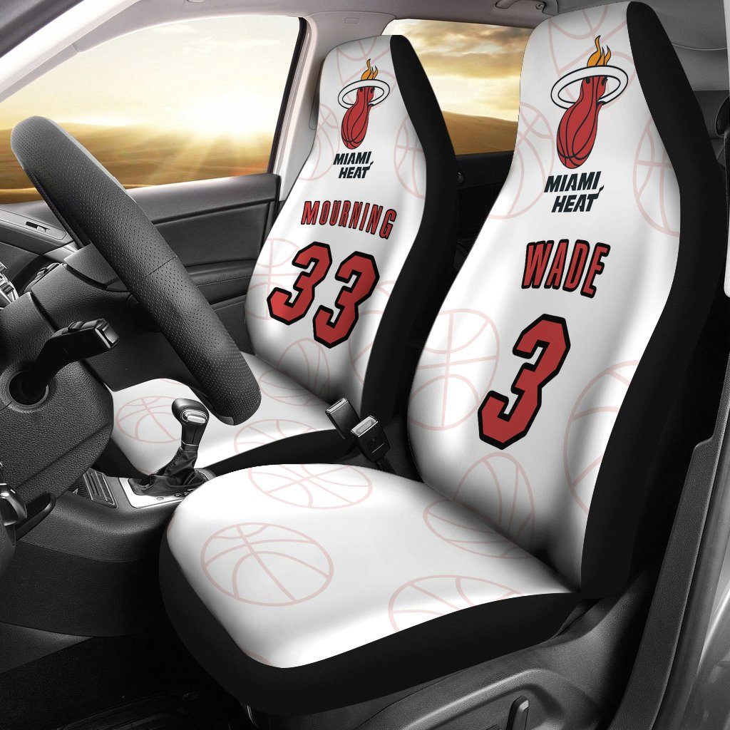 Miami Heat pair of car seat Covers customizable easy canva