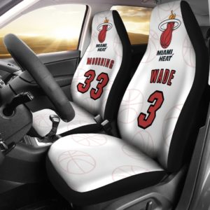 Miami Heat pair of car seat Covers customizable