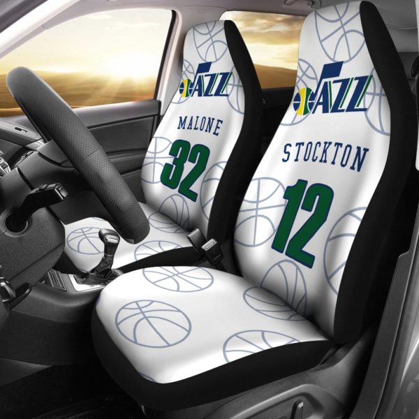 Utah Jazz pair of car seat Covers customizable