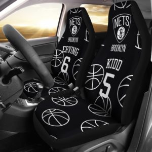 Brooklyn Nets pair of car seat Covers customizable