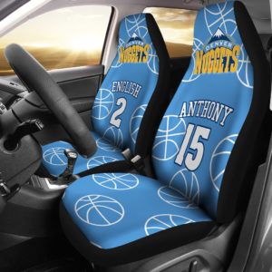 Denver Nuggets pair of car seat Covers customizable