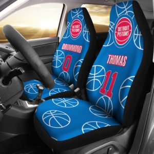 Detroit Pistons pair of car seat Covers customizable