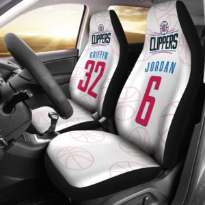 Los Angeles Clippers pair of car seat Covers customizable