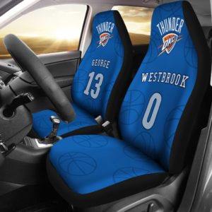 Oklahoma City Thunder pair of car seat Covers customizable