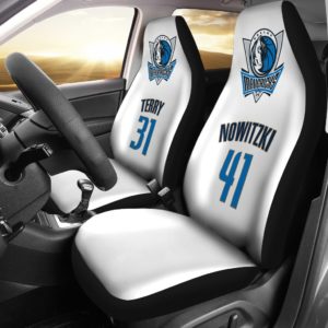 Dallas Mavericks pair of car seat Covers customizable