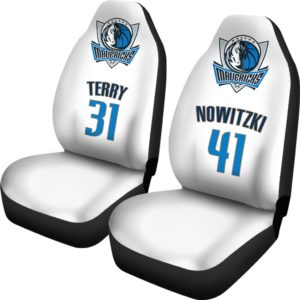 Dallas Mavericks pair of car seat Covers customizable