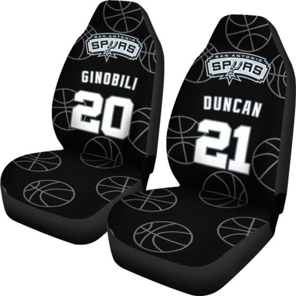 San Antonio Spurs pair of car seat Covers customizable Duncan/Ginobili - Image 2