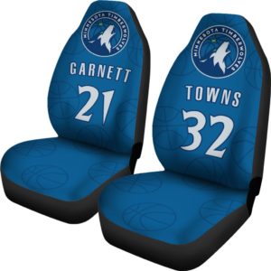 Minnesota Timberwolves pair of car seat Covers customizable