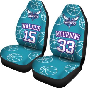 Charlotte Hornets pair of car seat Covers customizable