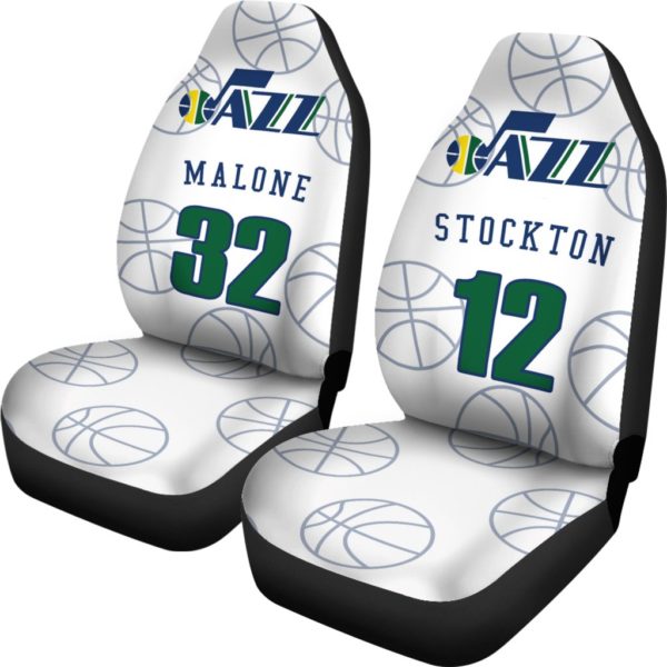 Utah Jazz pair of car seat Covers customizable - Image 2