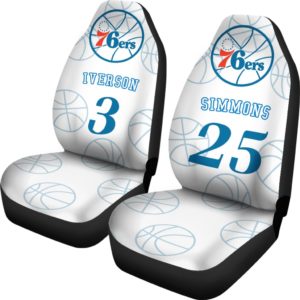 Philadelphia 76ers pair of car seat Covers customizable