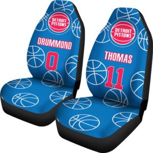 Detroit Pistons pair of car seat Covers customizable