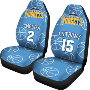 Denver Nuggets pair of car seat Covers customizable