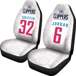 Los Angeles Clippers pair of car seat Covers customizable