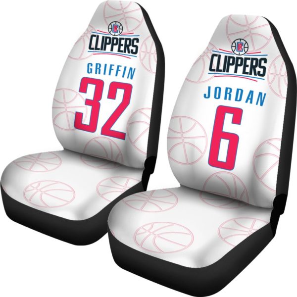 Los Angeles Clippers pair of car seat Covers customizable - Image 2