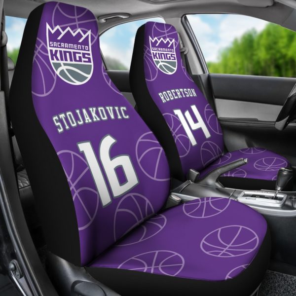 Sacramento Kings pair of car seat Covers customizable - Image 3