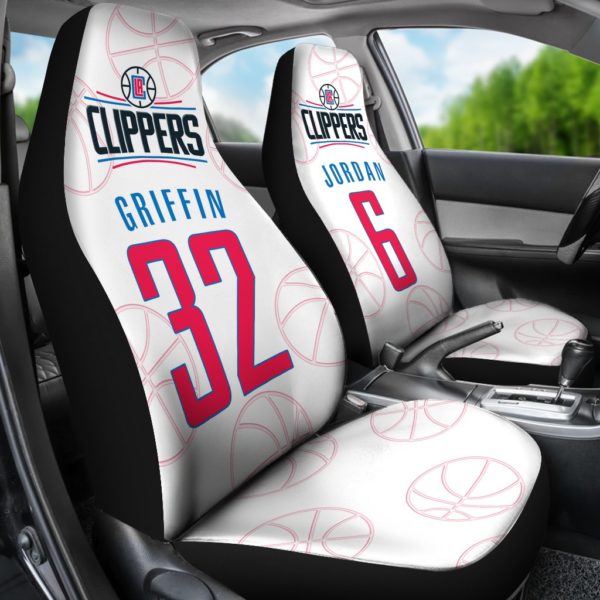 Los Angeles Clippers pair of car seat Covers customizable - Image 3