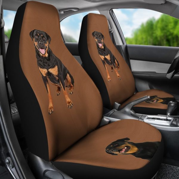 Brown background Rottweiler Car Seat Cover - Image 3