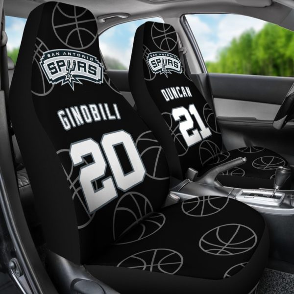 San Antonio Spurs pair of car seat Covers customizable Duncan/Ginobili - Image 3