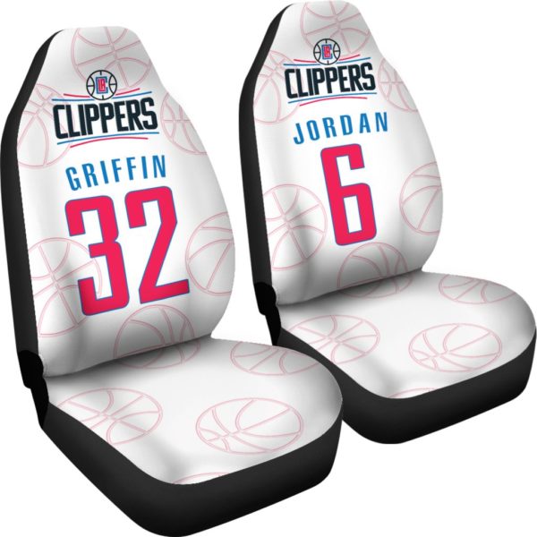 Los Angeles Clippers pair of car seat Covers customizable - Image 4