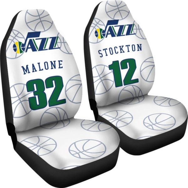 Utah Jazz pair of car seat Covers customizable - Image 4