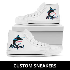 Miami Marlins High Low Top Fan Custom Running Shoes Sneakers Trainers Ladies Kids Men Gift
