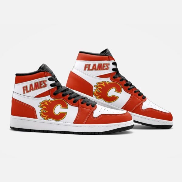 Calgary Flames Fan Unofficial Handmade Shoes, sneakers, trainers Unisex, Jordan Style custom shoes - Image 3