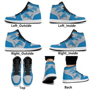 Detroit Lions Grey Variation Fan Unofficial Handmade Shoes, sneakers, trainers Unisex, Jordan Style custom shoes